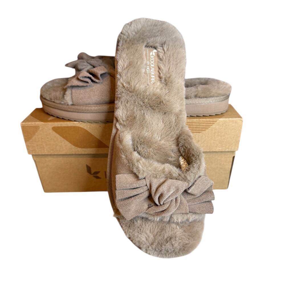 Koolaburra By UGG Ishani Fur Slide Sandal Gray 7